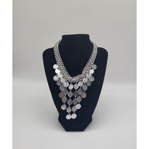 Sarah Coventry Jewelry - VTG 70s Sarah Coventry Pyramid Treasure Choker Statement Necklace Silver Tone